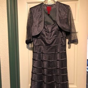 Tea length mother-of-the-bride dress